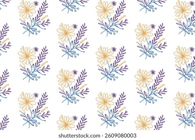 floral stem art pattern with seamless one line drawing for table runners wrapping paper women fashion and wallpaper textile

