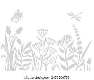 Floral stencil design for wall 