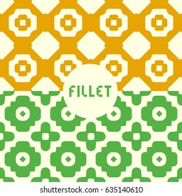 Floral Stencil Textures. Fillet Effect Seamless Patterns.
