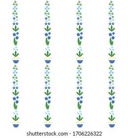 Floral striped pattern. Illustration of stripes made of flowers on a white background. Vector 8 EPS.