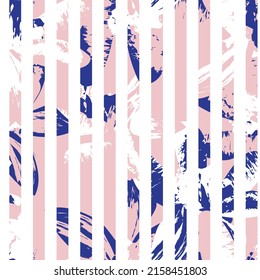Floral striped seamless pattern design for fashion textiles and graphics