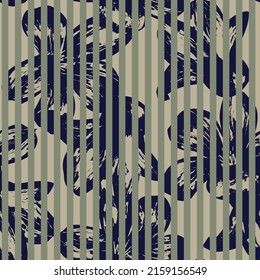 Floral striped seamless pattern design for fashion textiles and graphics
