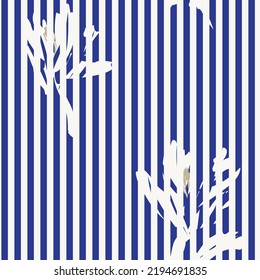 Floral striped seamless pattern design for fashion textiles and graphics