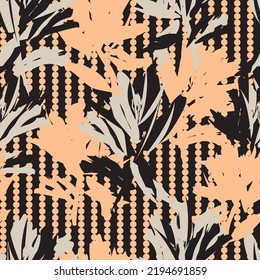 Floral striped seamless pattern design for fashion textiles and graphics