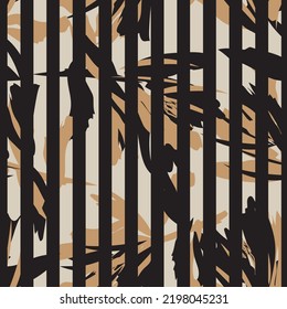 Floral striped seamless pattern design for fashion textiles and graphics