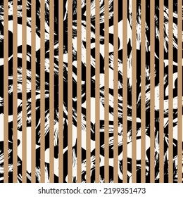 Floral striped seamless pattern design for fashion textiles and graphics