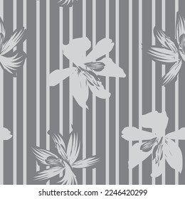 Floral striped seamless pattern design for fashion textiles and graphics