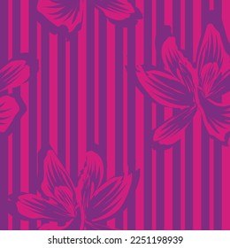 Diseño de patrones sin soldadura a rayas florales para textiles y gráficos de moda