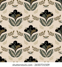 Floral striped seamless pattern design for fashion textiles and graphics