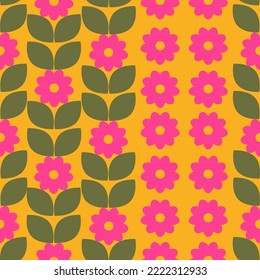 Floral stripes seamless pattern for textile, stationery, wallpaper or print material.