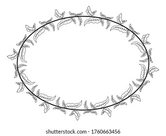 Blumenrahmen, Rahmenthema pflanzlicher Stiel und Blätter, Textgrenze mit natürlichem Stil.