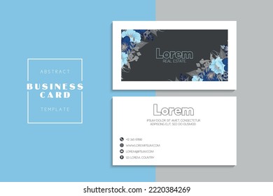 Floral style business card template vector. Back and front set
