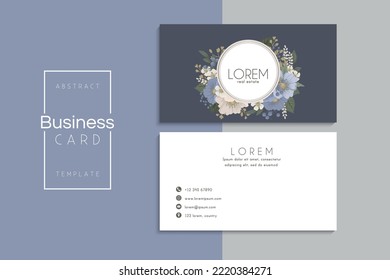 Floral style business card template vector. Back and front set