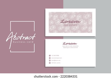 Floral style business card template vector. Back and front set