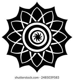 floral style hand draw mandala, meditation and yoga, adult relaxation, circle shape unique mandala design for kids and adult vector illustration