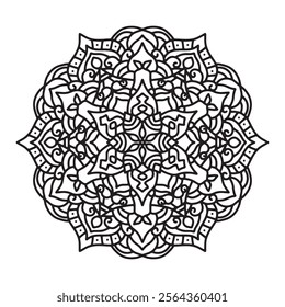 Floral style mandala coloring page