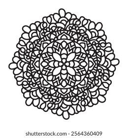 Floral style mandala coloring page