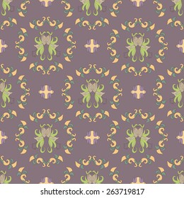 Floral style ornament background pattern design.