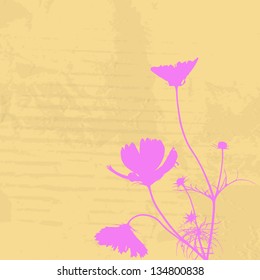 Floral style textures with space for text.Vector holidays card