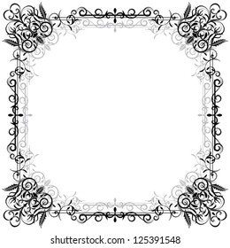 Floral style vector frame.