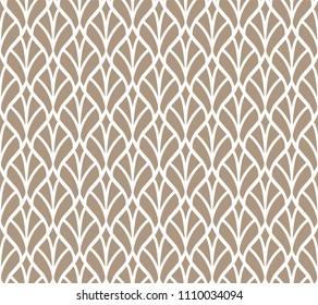 Floral Stylish Seamless Pattern. Geometric Vector Leaves Background.