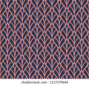 Floral Stylish Seamless Pattern. Geometric Vector Leaves Background.