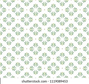 Floral Stylish Seamless Pattern. Geometric Vector Leaves Background. Art Deco Abstract Texture.