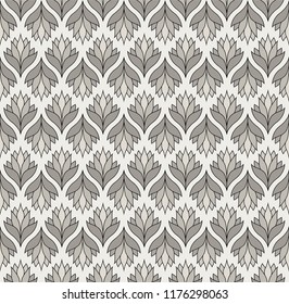 Floral Stylish Seamless Pattern. Geometric Vector Leaves Background.