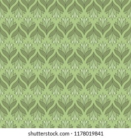 Floral Stylish Seamless Pattern. Geometric Vector Leaves Background.