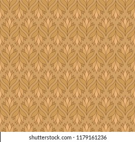 Floral Stylish Seamless Pattern. Geometric Vector Leaves Background.