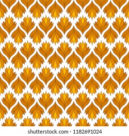Floral Stylish Seamless Pattern. Geometric Vector Leaves Background.