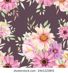 floral summer and autumn seamless pattern illustration