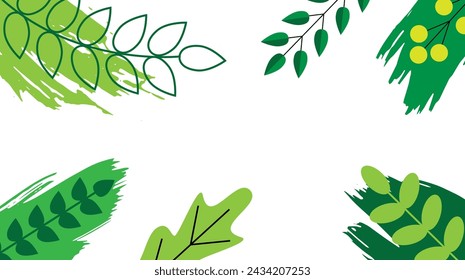 Floral Summer Background with Brush Strokes. Nature and vegetation concept vector art