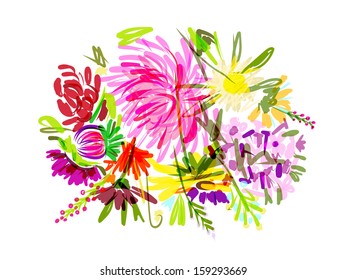 Floral summer bouquet for your design