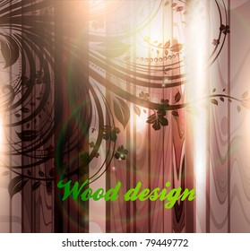 Blumensommer-Design-Elemente. Abstrakter floraler Holzhintergrund für Retro-Design. Vektorgrafik. eps10.
