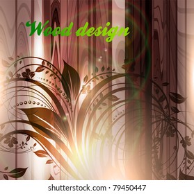 Floral summer design elements. Flower abstract wood background for retro design. Vector. eps 10.