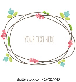 Floral summer frame. Vector illustration.