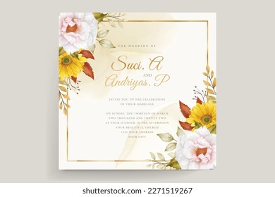 floral summer ornament wreath and background card illustration