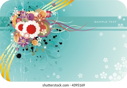 floral summer postcard