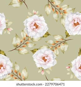 floral summer seamless pattern illustration