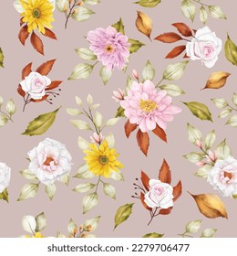 floral summer seamless pattern illustration