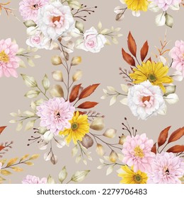 floral summer seamless pattern illustration