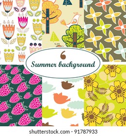 floral summery seamless backgrounds