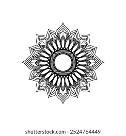 Floral Sunflower Mandala Art for Therapeutic Coloring Pages Intricate Petal Mandala