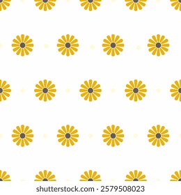 floral sunflower seamless and continuous pattern