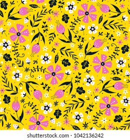 Floral surface pattern design. Vector seamless texture can be used for fabric, wrapping paper, greeting cards, phone cases, stationery and gift products. 