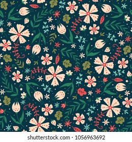 Floral surface pattern design. Vector seamless texture can be used for fabric, wrapping paper, greeting cards, phone cases, stationery and gift products. 