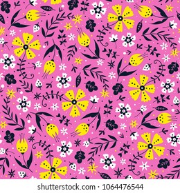 Floral surface pattern design. Vector seamless texture can be used for fabric, wrapping paper, greeting cards, phone cases, stationery and gift products. 