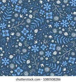Floral surface pattern design. Vector seamless texture can be used for fabric, wrapping paper, greeting cards, phone cases, stationery and gift products. 
