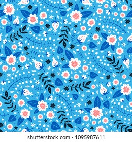 Floral surface pattern design. Vector seamless texture can be used for fabric, wrapping paper, greeting cards, phone cases, stationery and gift products. 